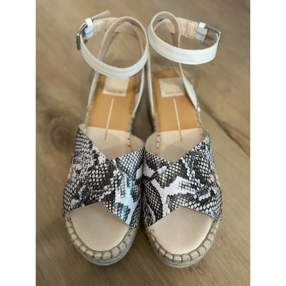Dolce Vita Women’s Stella Ivory Snake‎ Print Sandal Size 9.5
